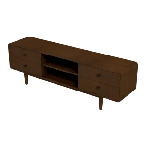 Alexa - Mid-Century Modern Style TV Stand - Dark Brown / Wood by Couch.com