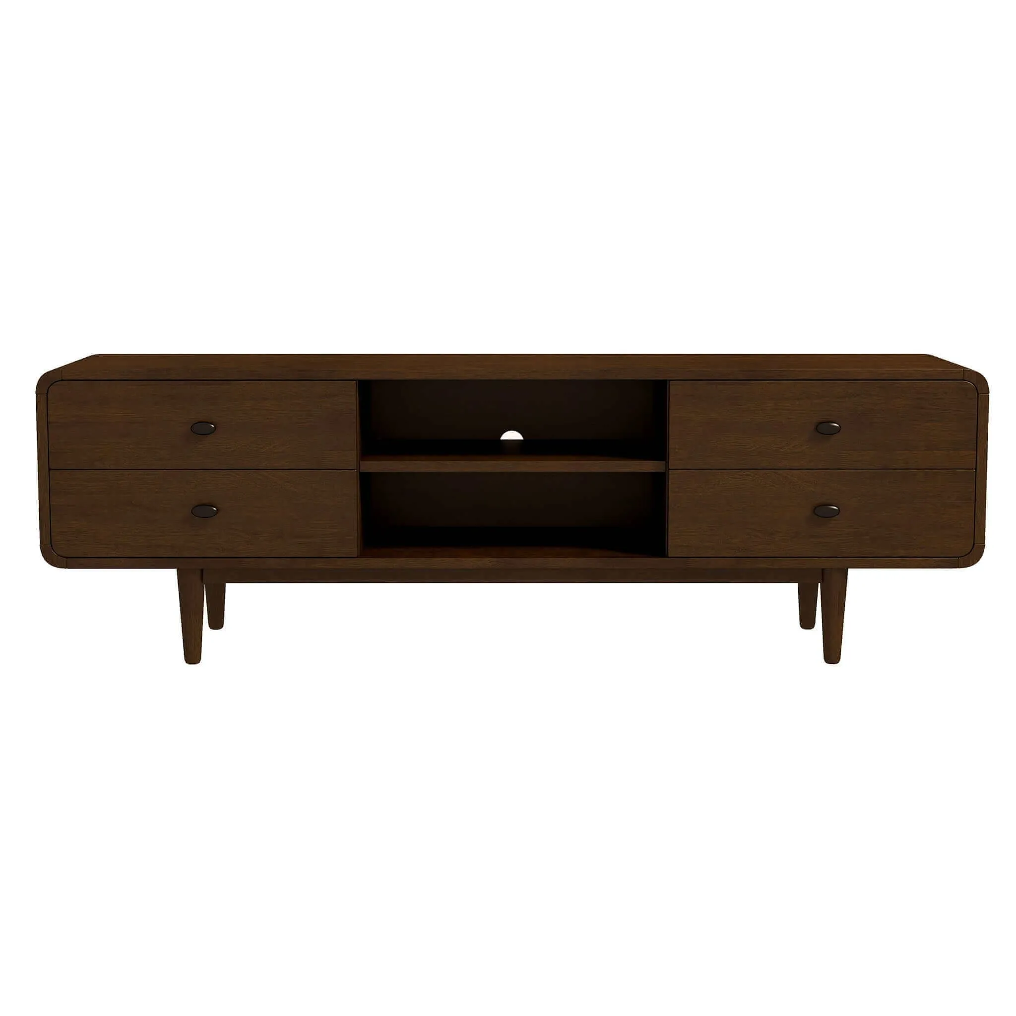 Alexa - Mid-Century Modern Style TV Stand - Dark Brown / Wood by Couch.com