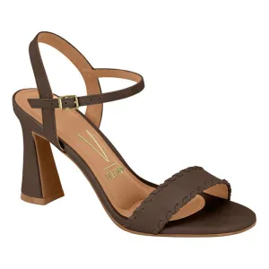 Ankle Strap Brown Heels