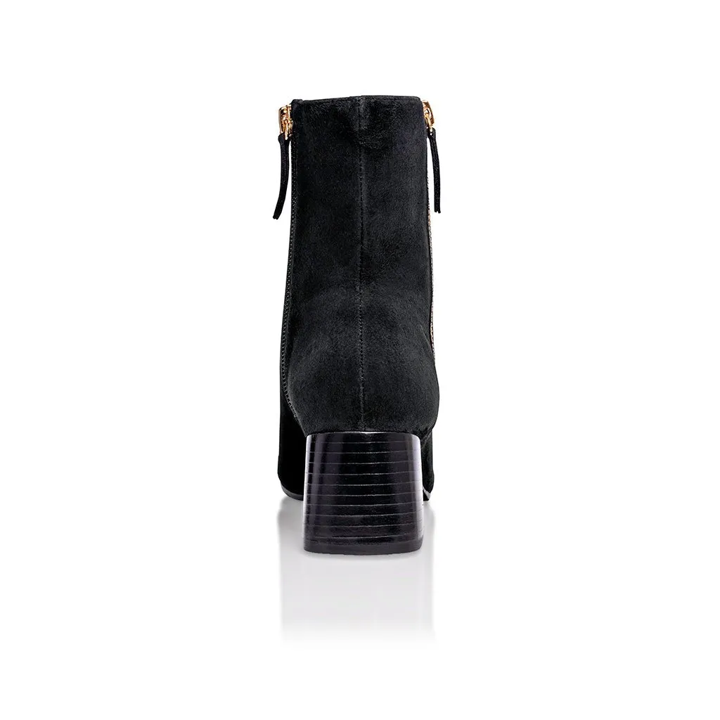 Arina Bootie Black Kid Suede