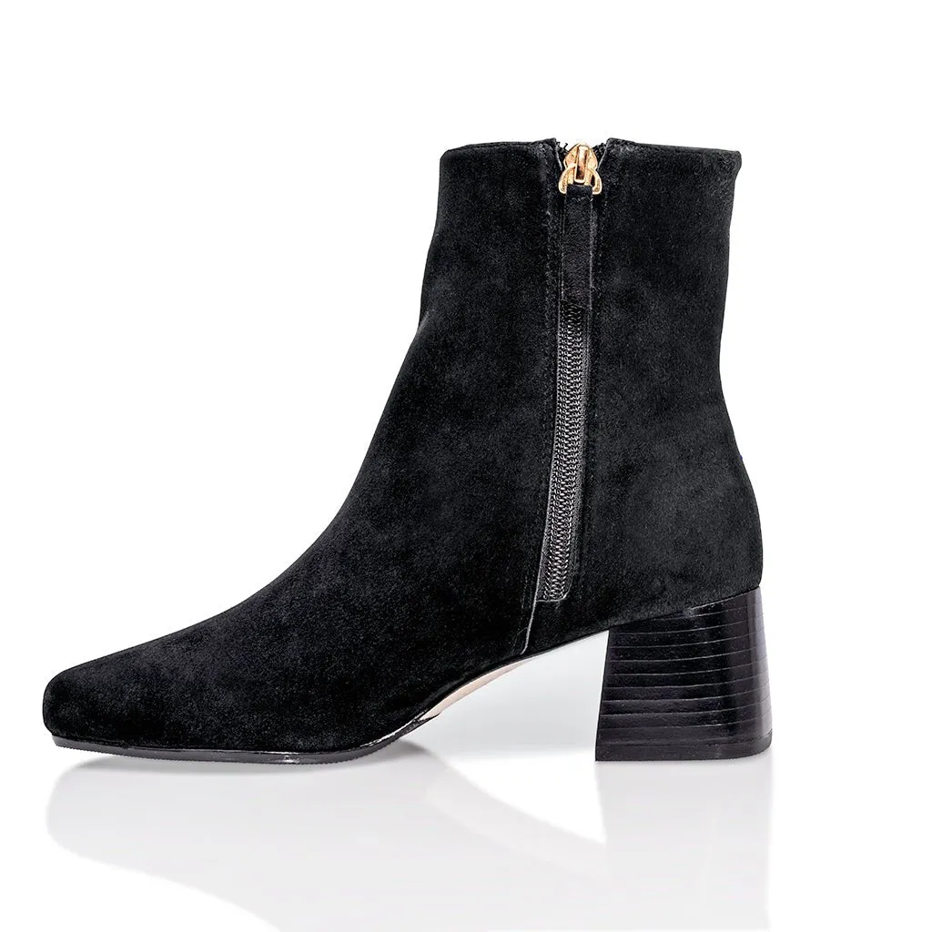 Arina Bootie Black Kid Suede