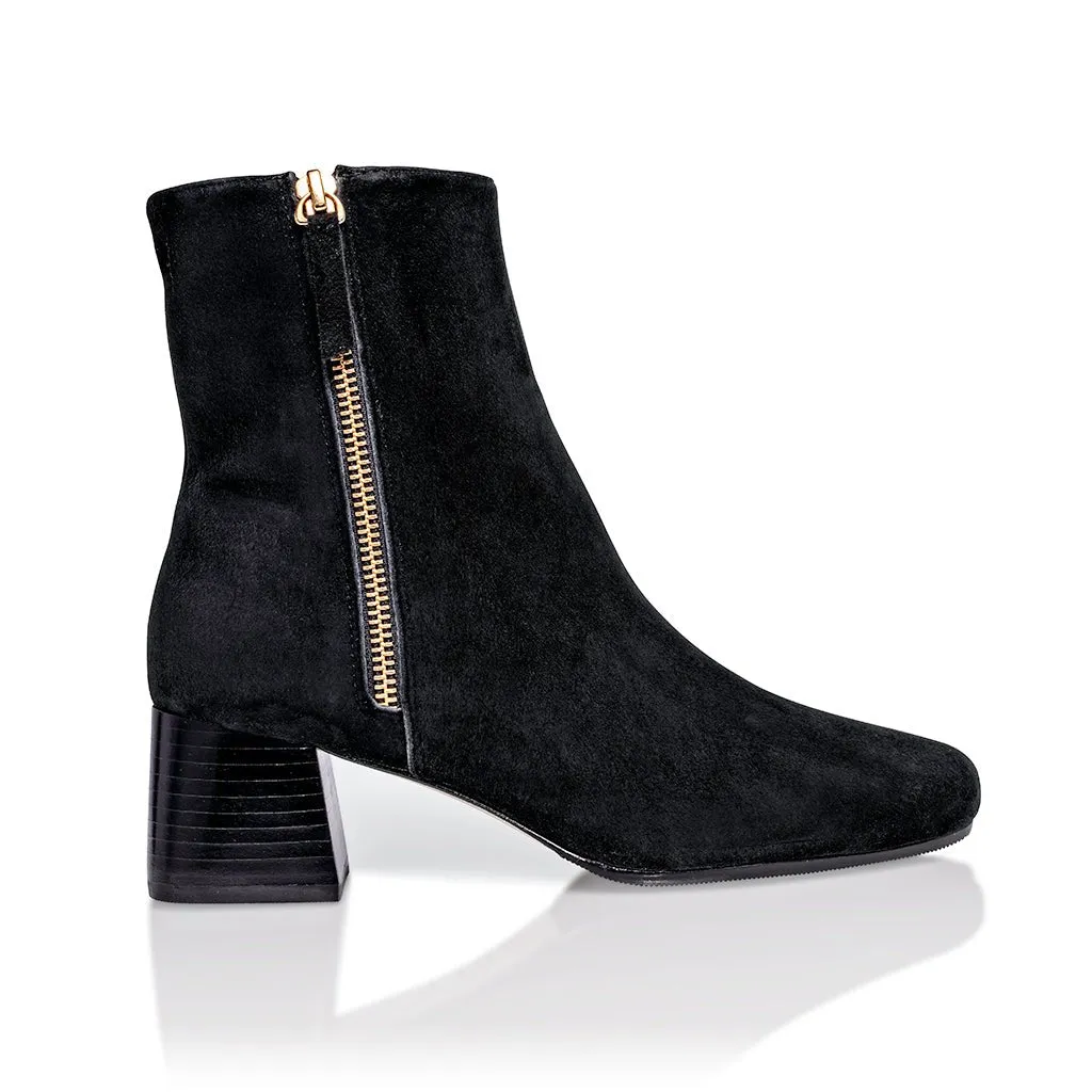 Arina Bootie Black Kid Suede