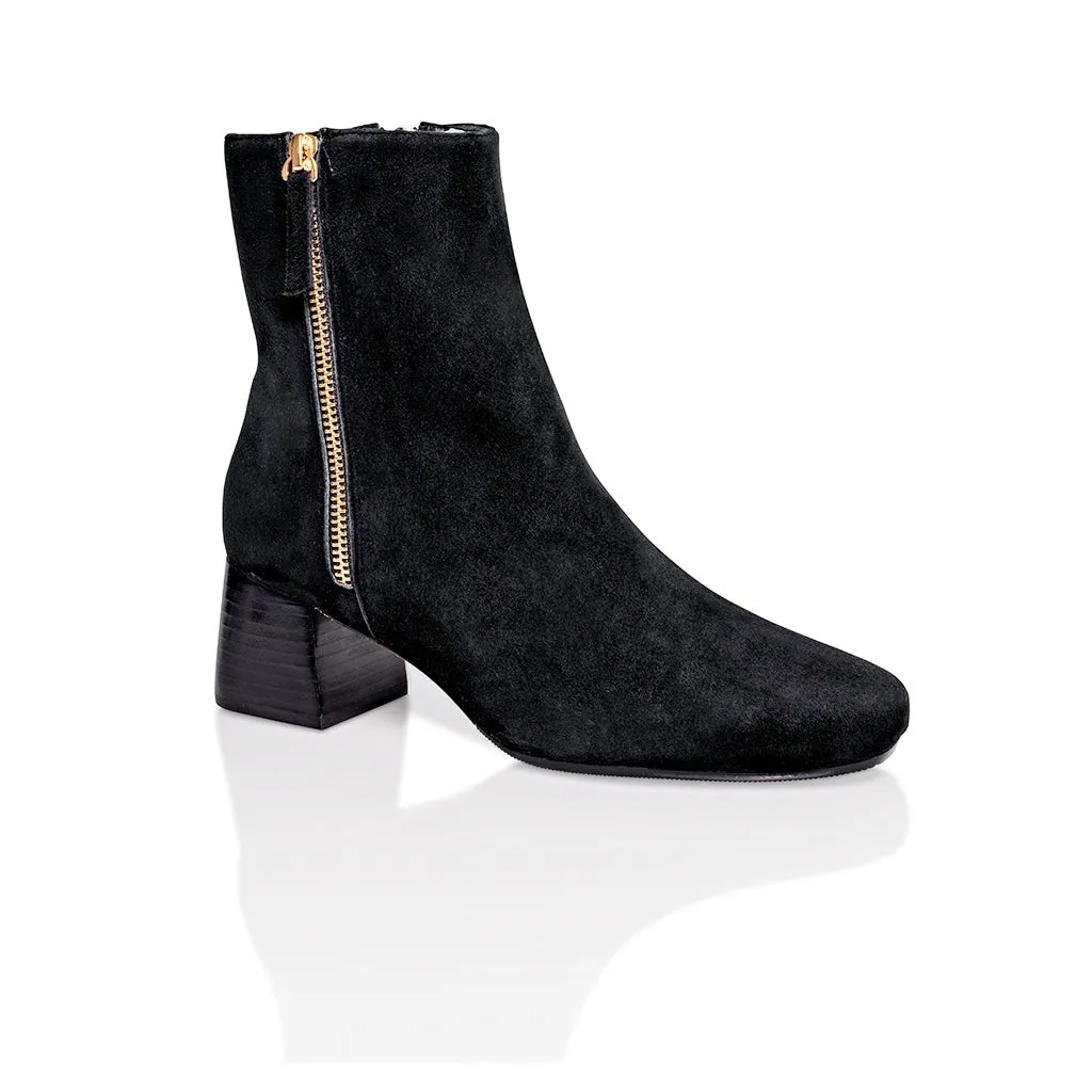 Arina Bootie Black Kid Suede