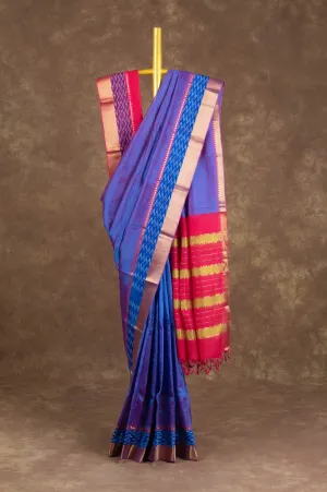 Blue Mangalagiri Silk Saree