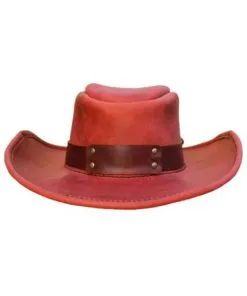 Burgundy Cowboy Leather Hat