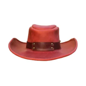 Burgundy Cowboy Leather Hat