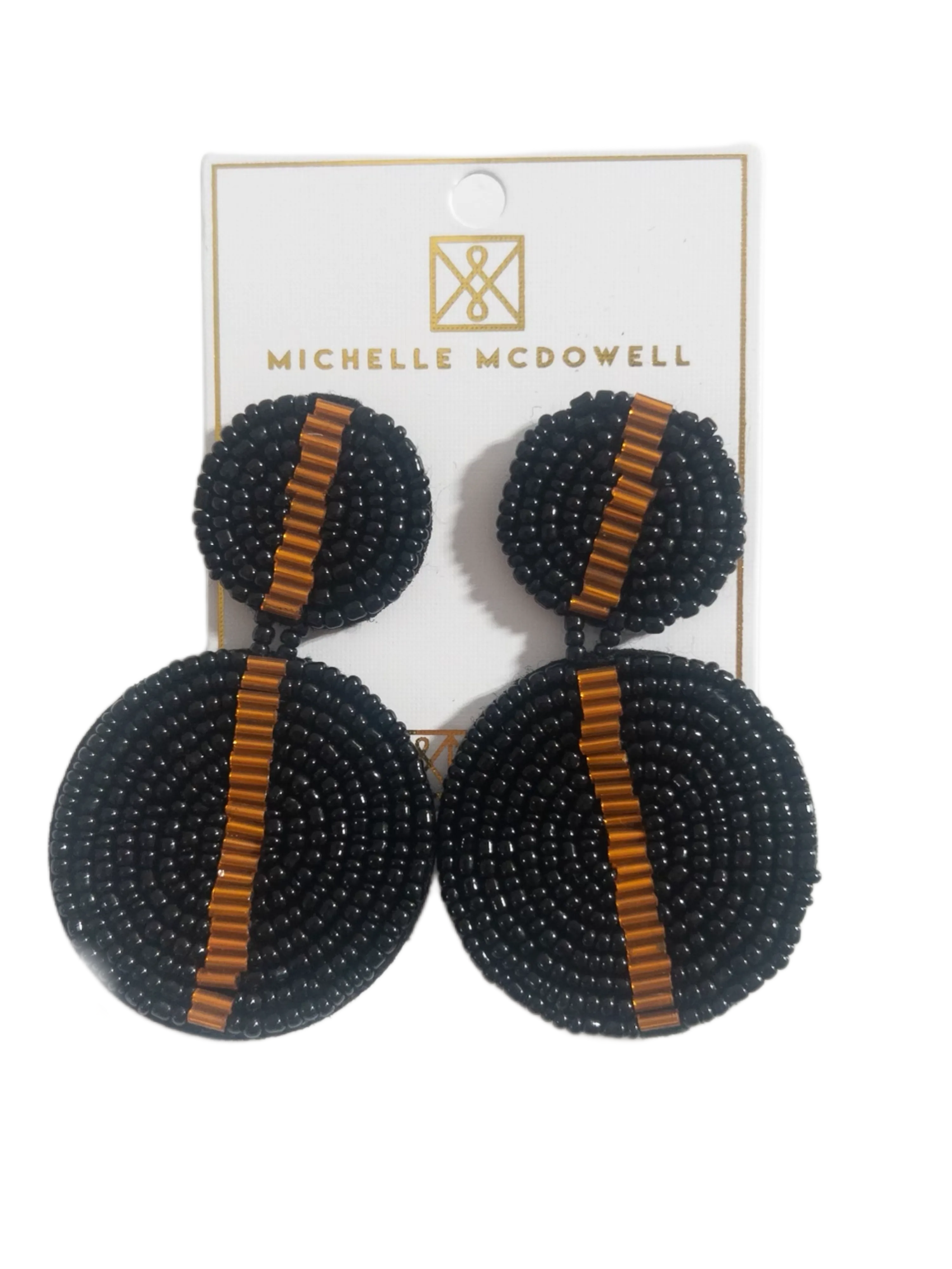 COLLEEN BLACK/ORANGE EARRINGS MICHELLE MCDOWELL