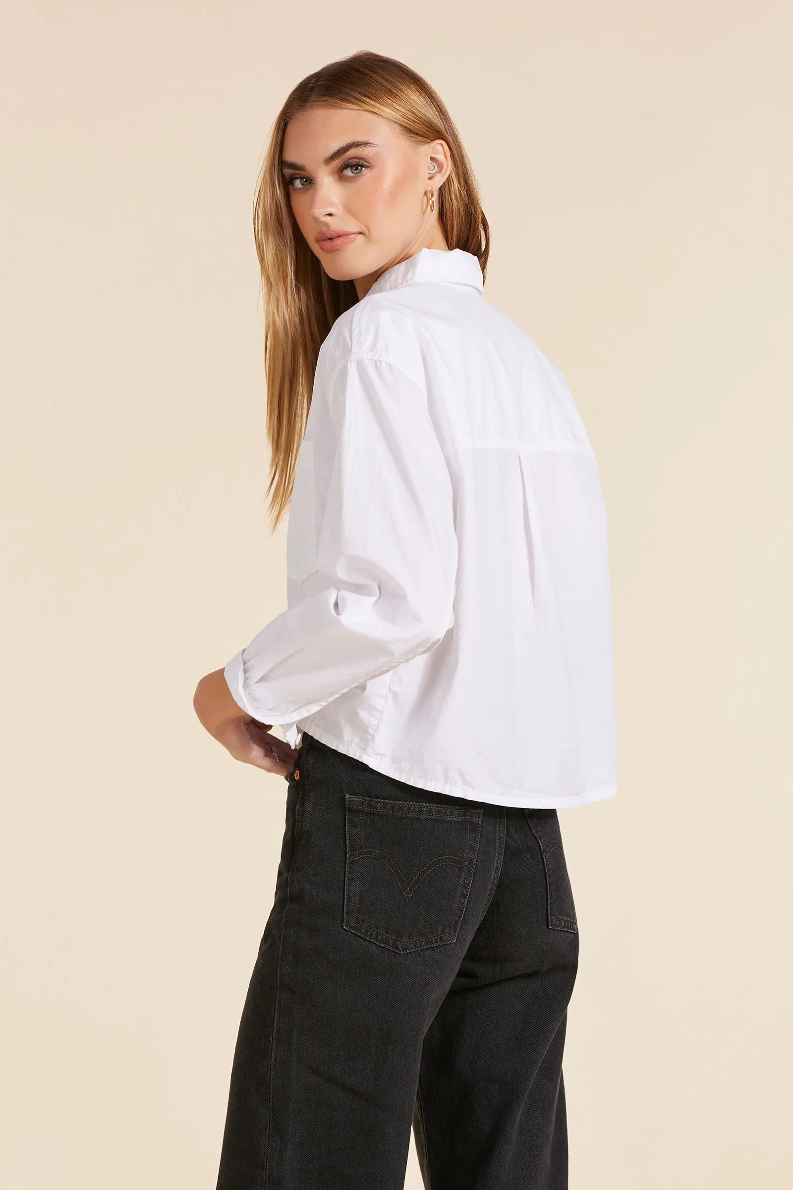 Crop Button Front Top