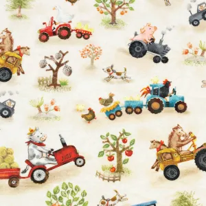 Cuddle® Prints - Funny Farm Beige Digitally Printed Minky Yardage