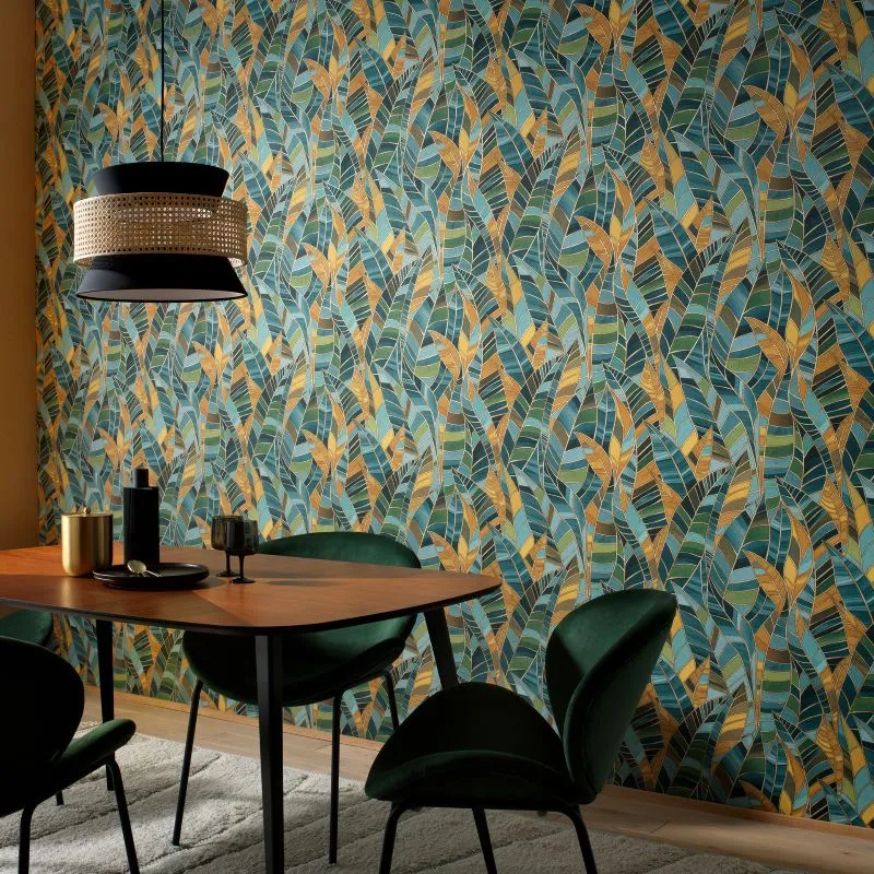 Elle Decoration Seranade Abstract Leaf Wallpaper