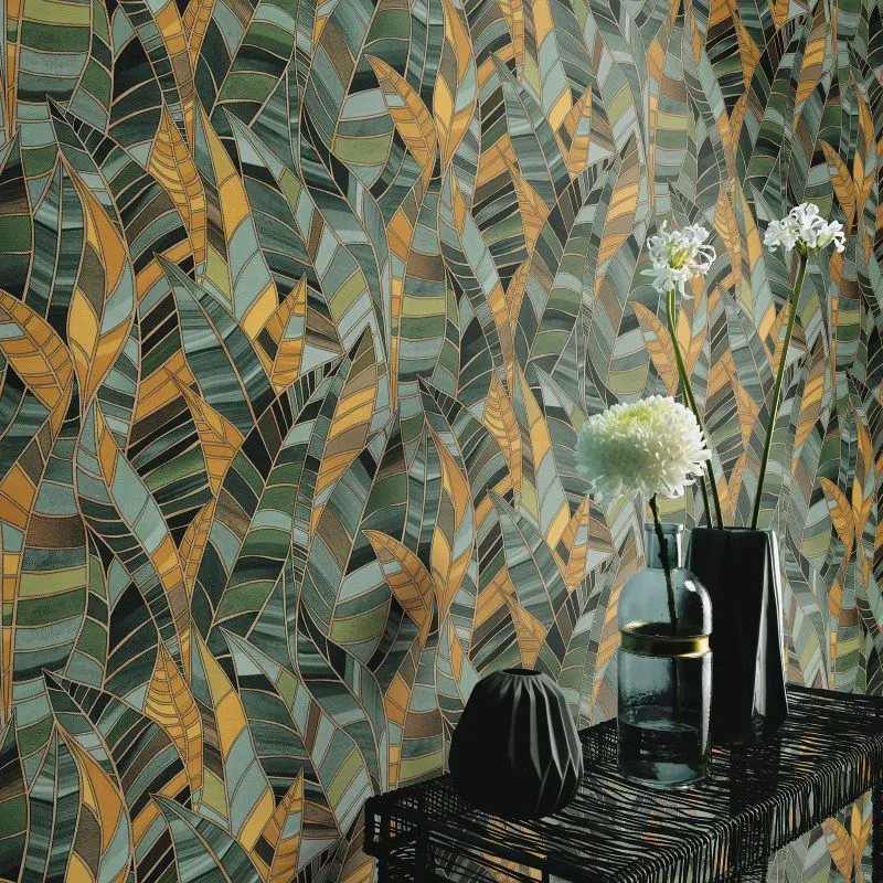 Elle Decoration Seranade Abstract Leaf Wallpaper