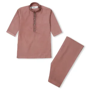Embroidered Kurta Shalwar light red berry