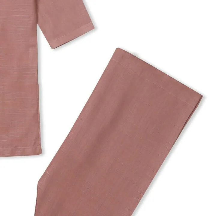 Embroidered Kurta Shalwar light red berry