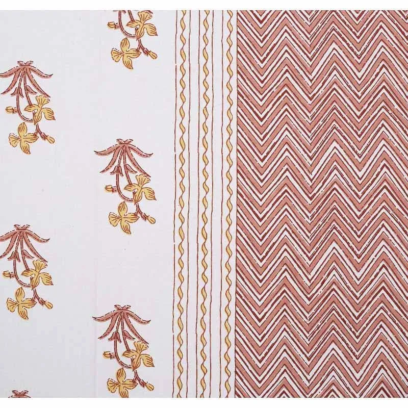 Ethnic Lakeerein Printed Bedsheet - Pink