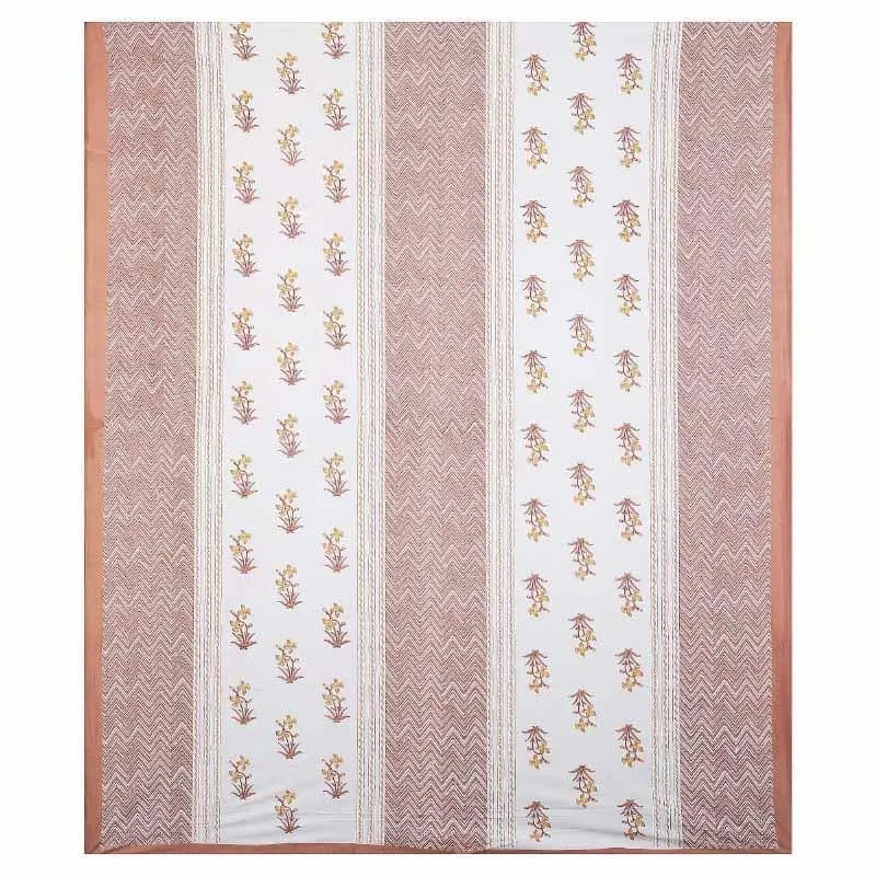 Ethnic Lakeerein Printed Bedsheet - Pink