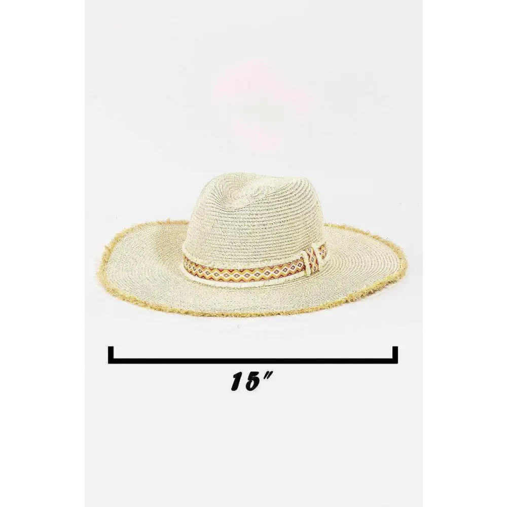 Fame Geometric Raw Hem Hat Elevates Luxury Fashion for Women