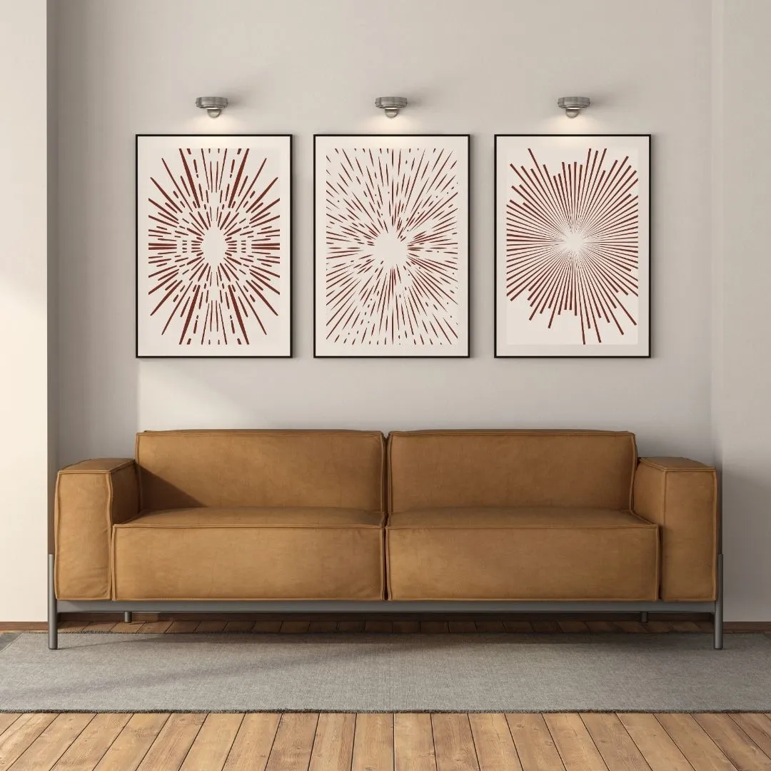 Geometric Beige Circles Wall Art Set of 3, Modern Abstract Decor for Stylish Home Interiors, Minimalist Digital Prints , Chic Home Interiors