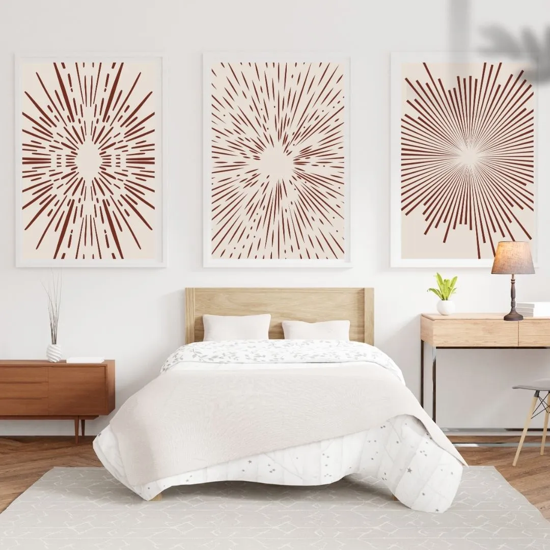 Geometric Beige Circles Wall Art Set of 3, Modern Abstract Decor for Stylish Home Interiors, Minimalist Digital Prints , Chic Home Interiors