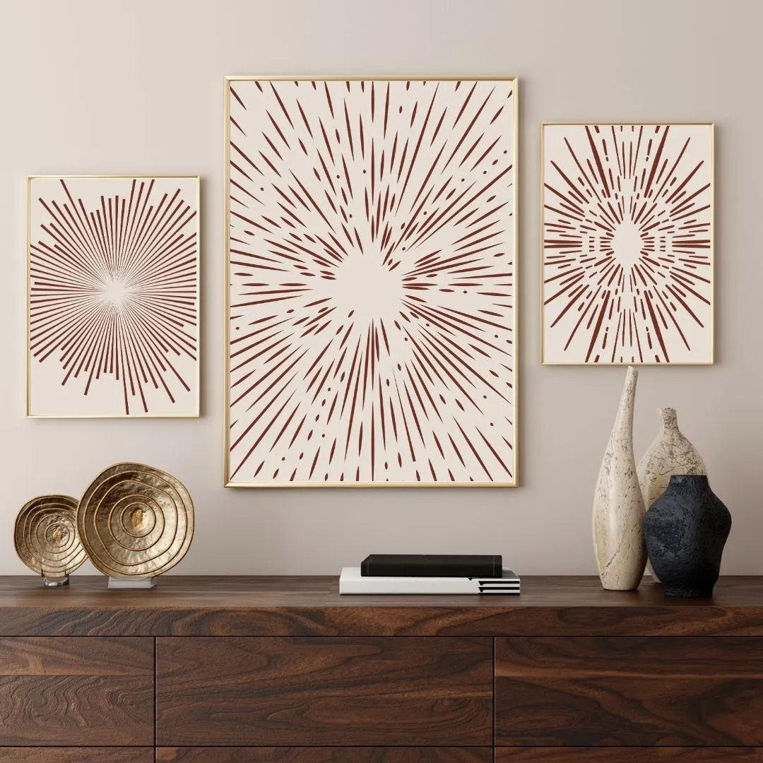Geometric Beige Circles Wall Art Set of 3, Modern Abstract Decor for Stylish Home Interiors, Minimalist Digital Prints , Chic Home Interiors