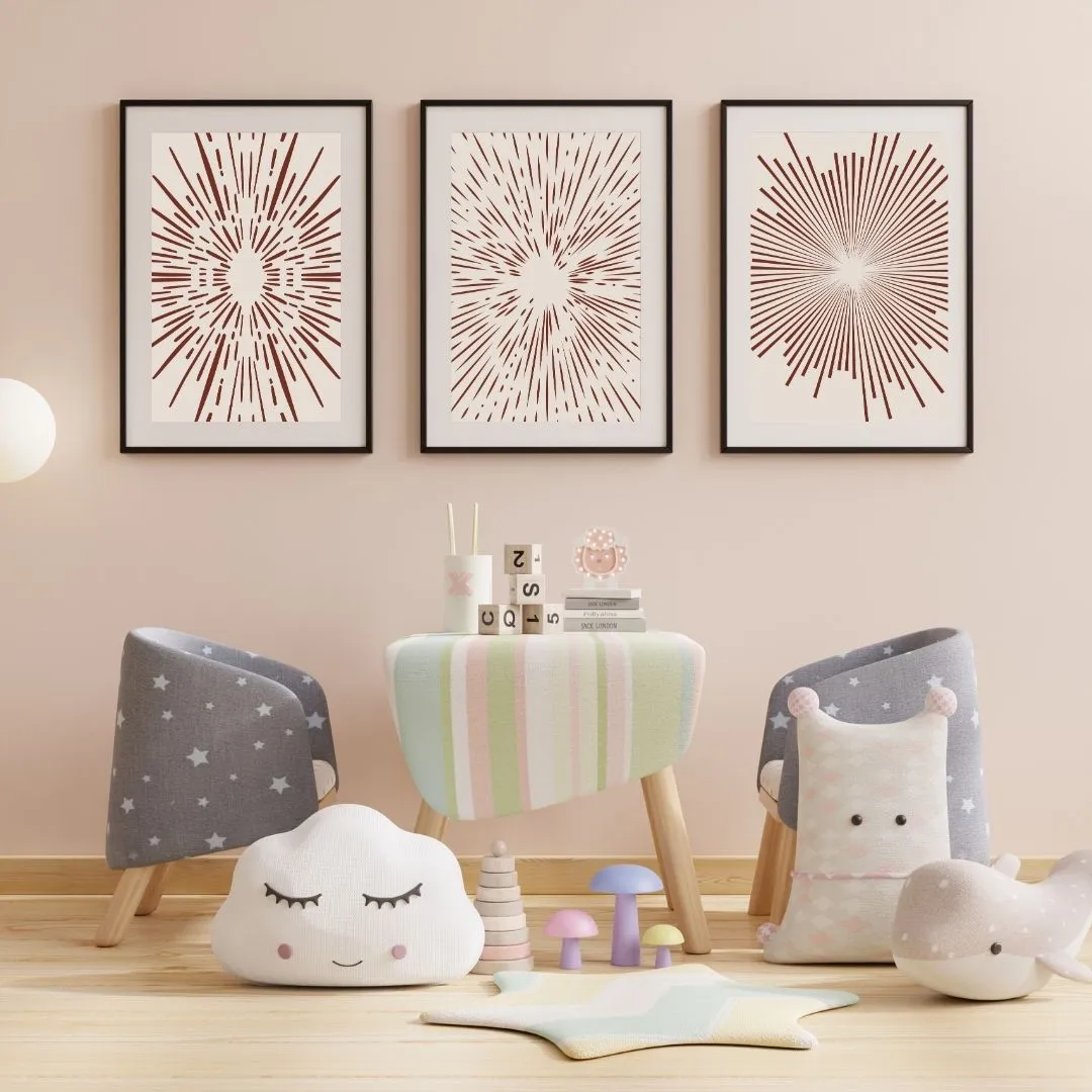 Geometric Beige Circles Wall Art Set of 3, Modern Abstract Decor for Stylish Home Interiors, Minimalist Digital Prints , Chic Home Interiors
