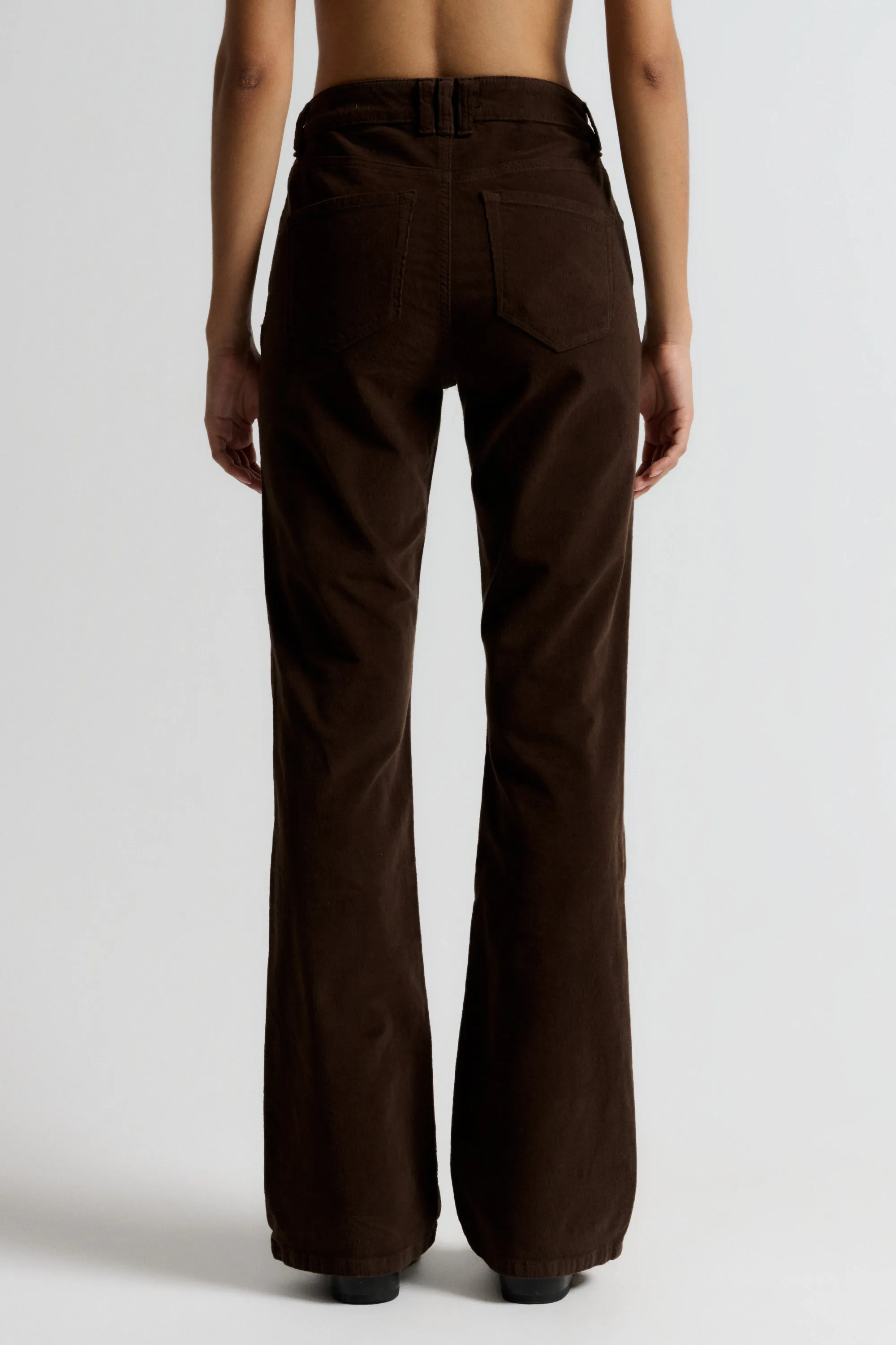 IVY-Tara Flare Jeans Baby Cord - Expresso Brown
