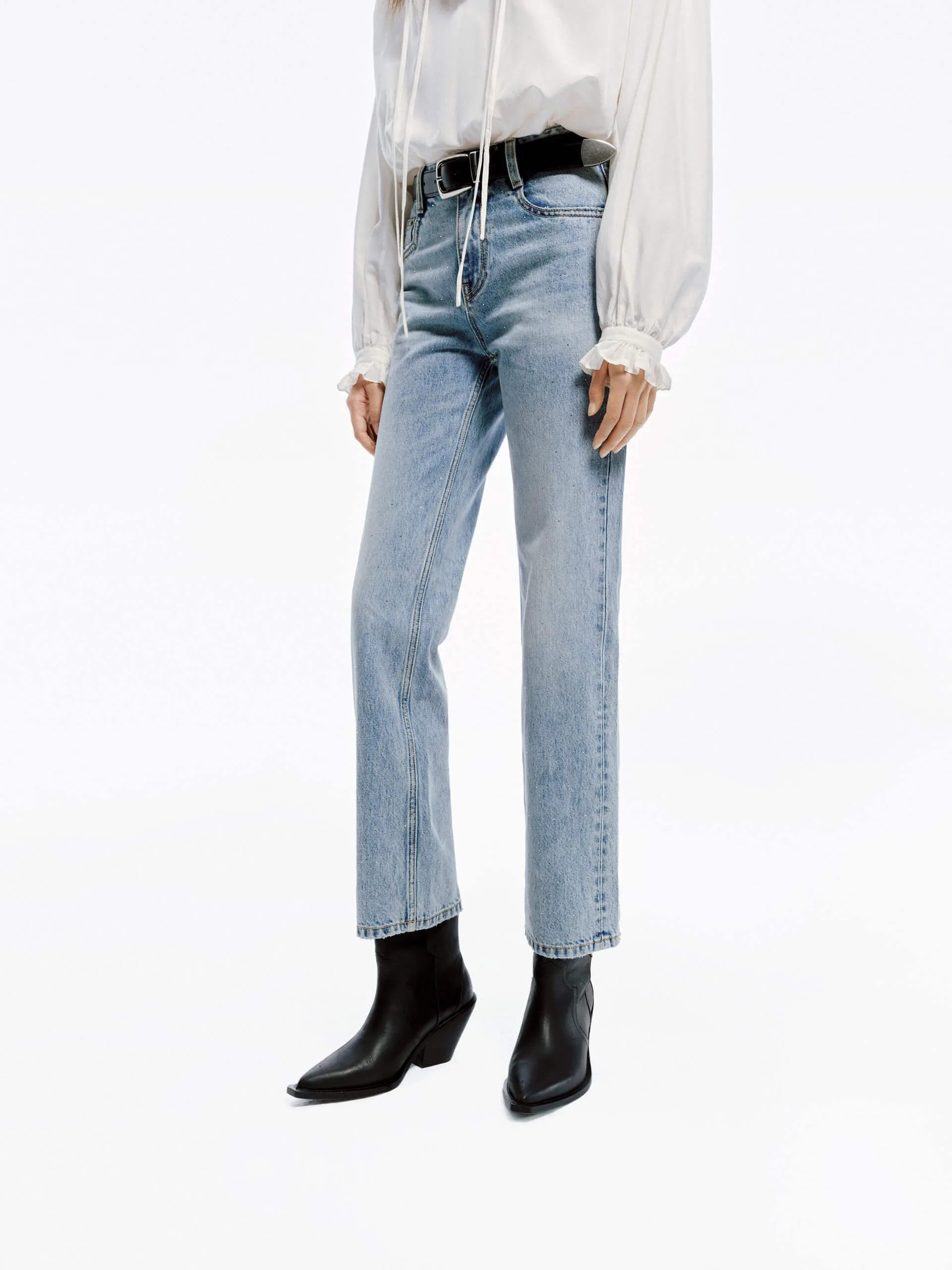 Light Blue Ankle Jeans