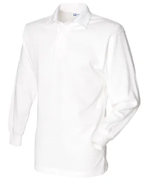 Long sleeve plain rugby shirt | White/White