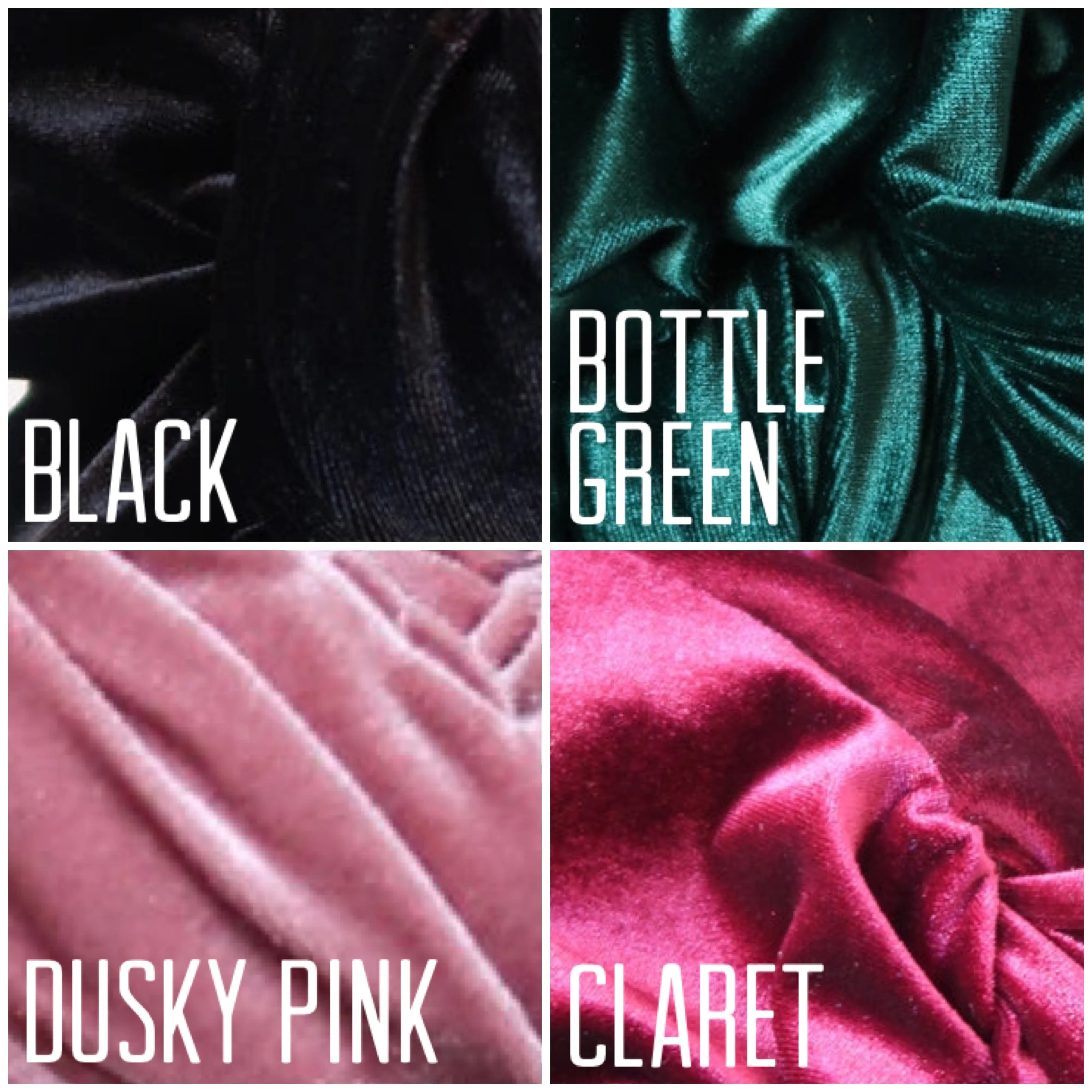 Made To Order: CLASSIC Velvet Headband in 4 colours in black, claret, bottle green & dusky pink