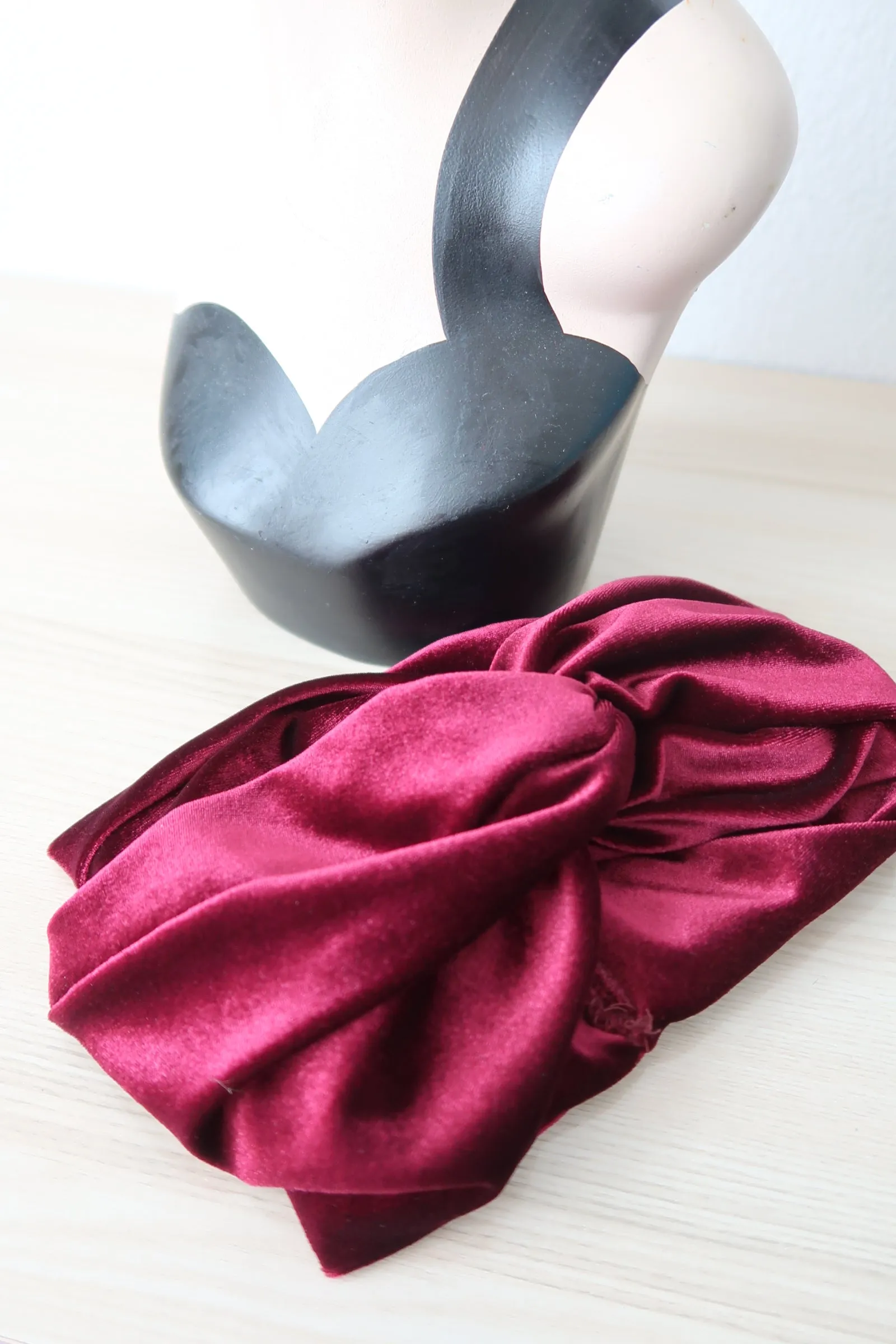 Made To Order: CLASSIC Velvet Headband in 4 colours in black, claret, bottle green & dusky pink