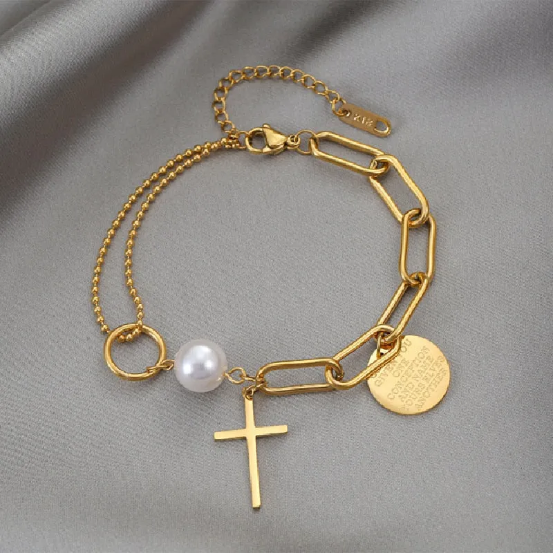 Multiple Styles Golden Pendant Bracelet Women