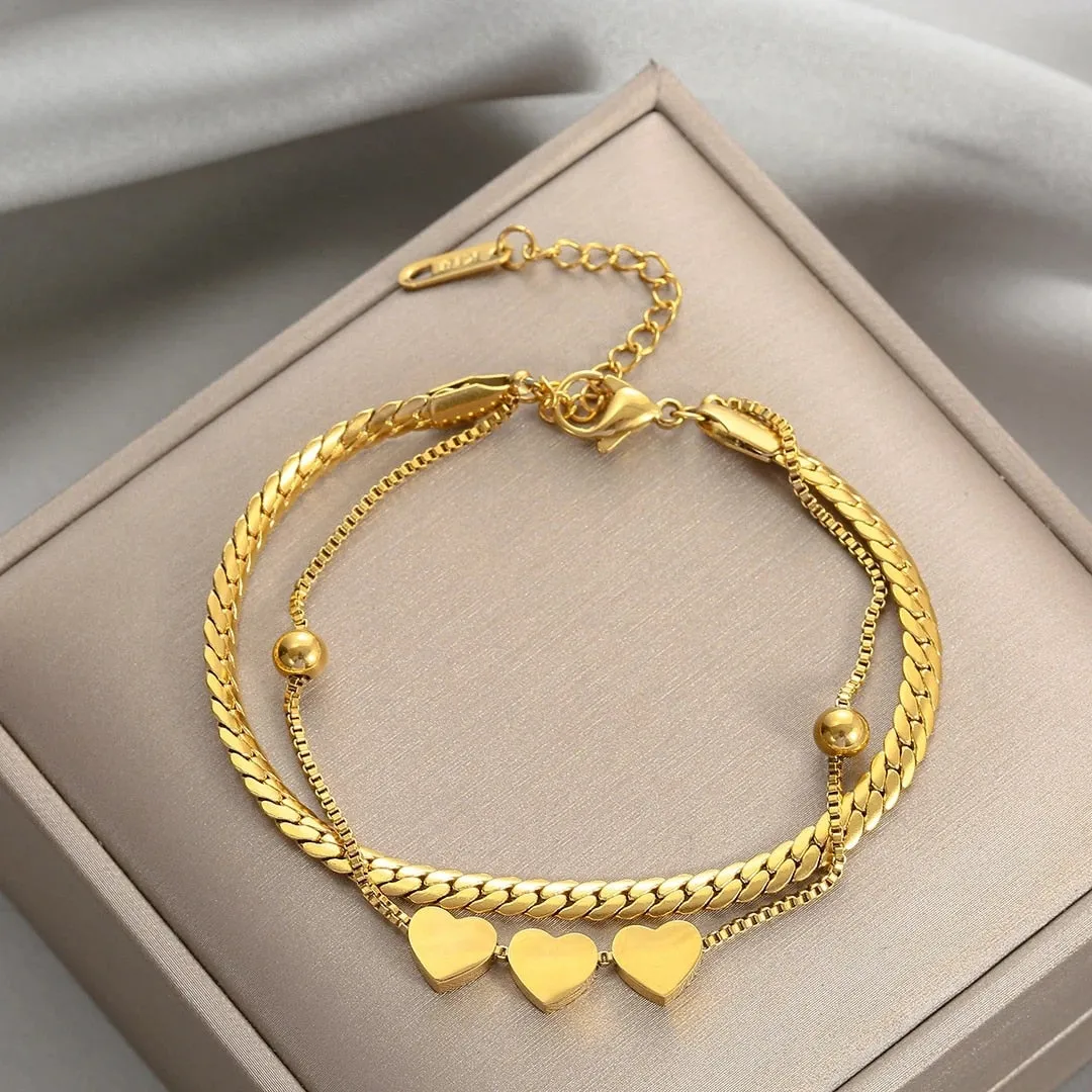 Multiple Styles Golden Pendant Bracelet Women