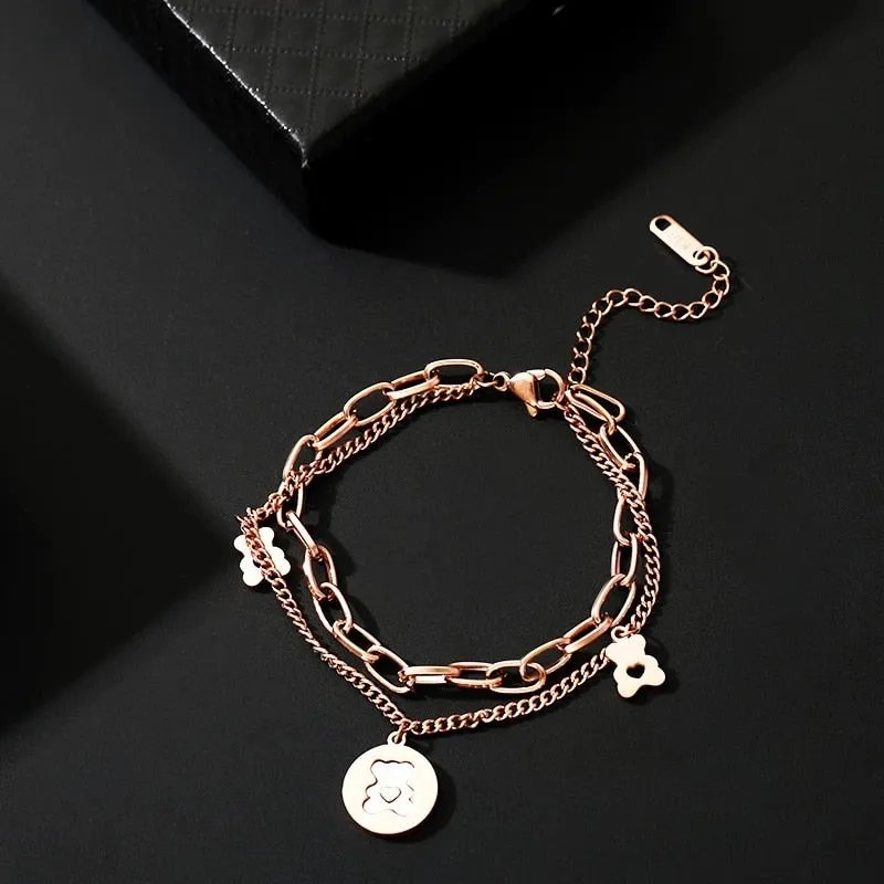 Multiple Styles Golden Pendant Bracelet Women