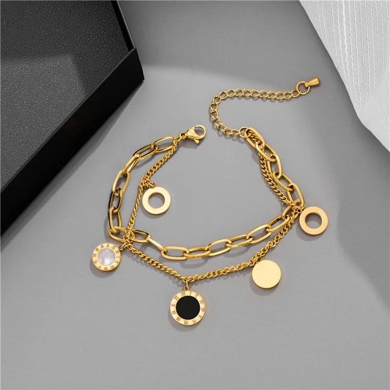 Multiple Styles Golden Pendant Bracelet Women