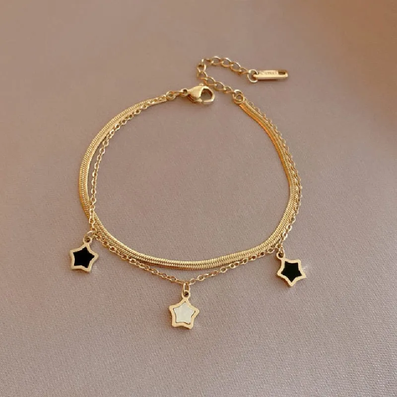 Multiple Styles Golden Pendant Bracelet Women