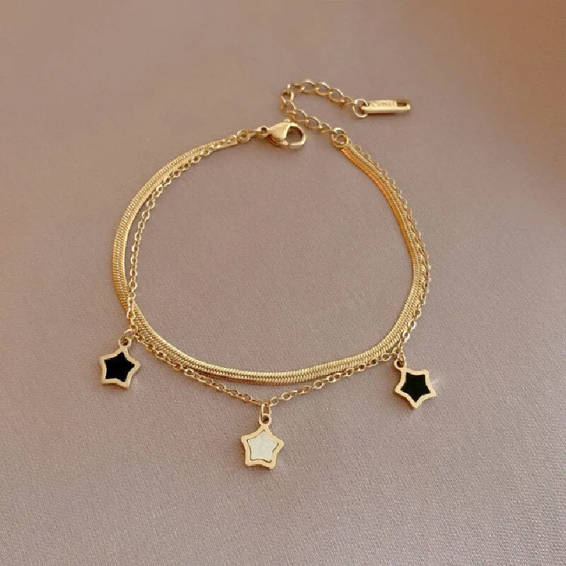 Multiple Styles Golden Pendant Bracelet Women