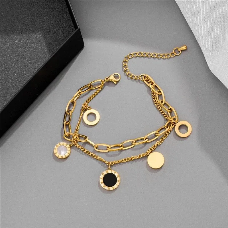Multiple Styles Golden Pendant Bracelet Women