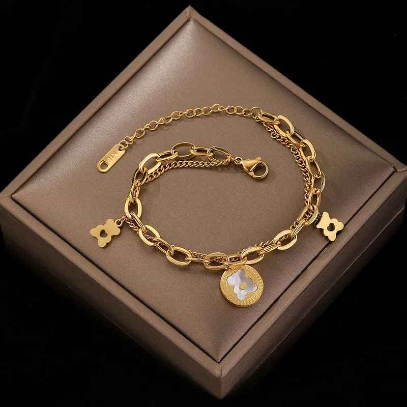 Multiple Styles Golden Pendant Bracelet Women