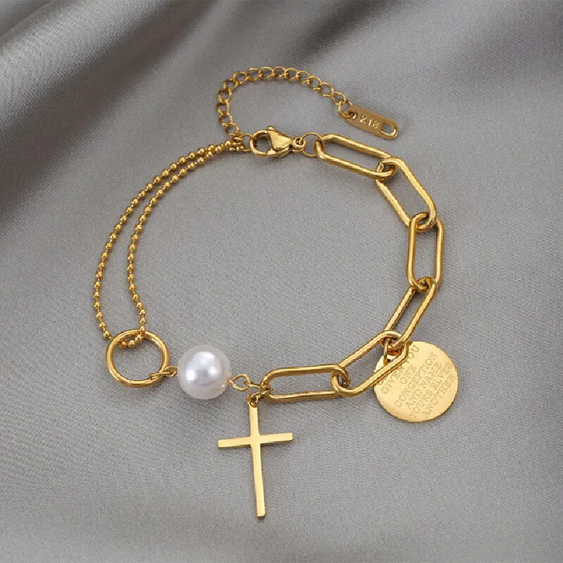 Multiple Styles Golden Pendant Bracelet Women