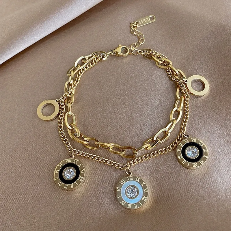 Multiple Styles Golden Pendant Bracelet Women