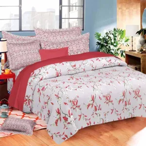 Neo Floral Burst Printed Bedsheet - Pink