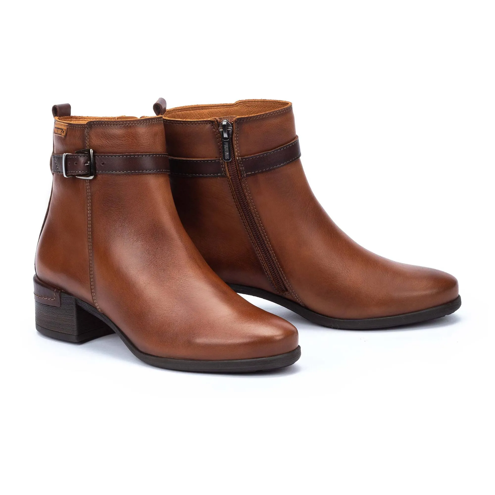 Pikolinos Malaga W6W-8622C1 Ladies Cuero Brown Leather Side Zip Ankle Boots