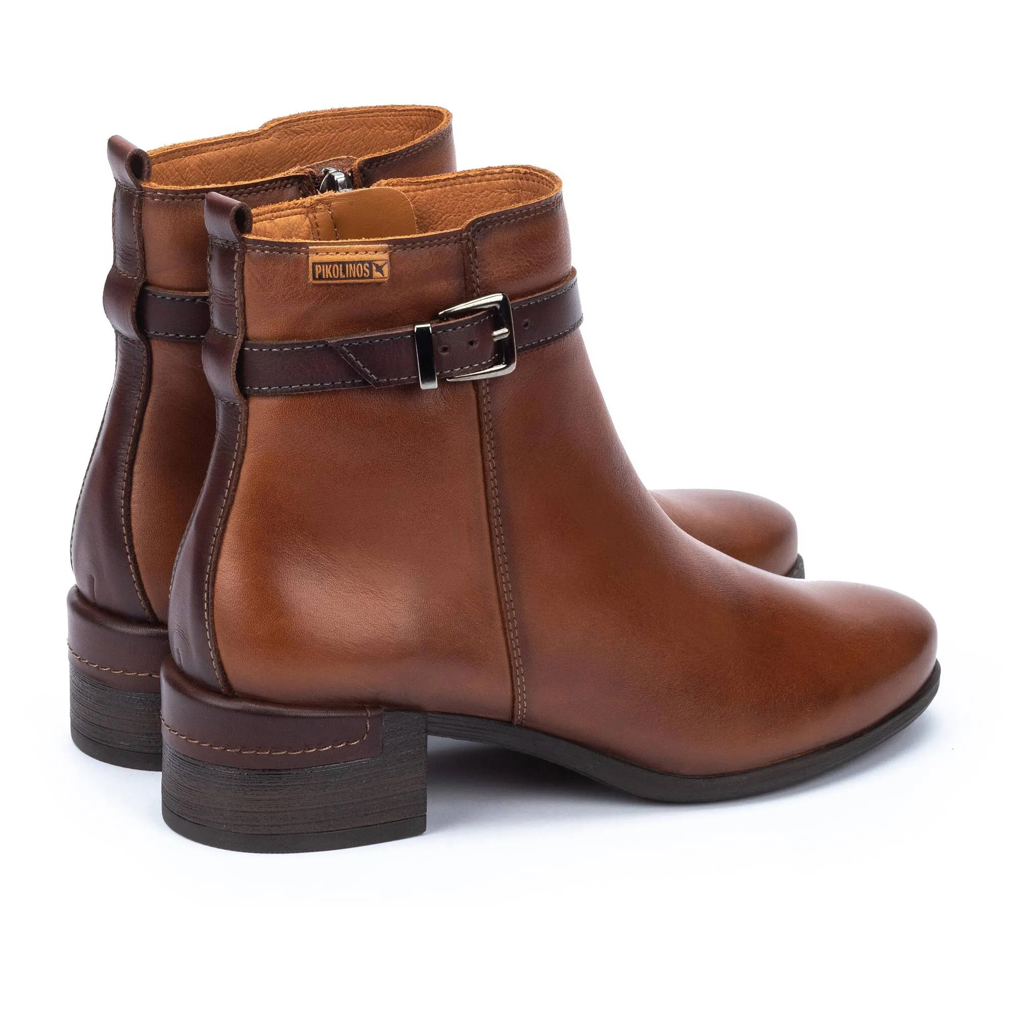 Pikolinos Malaga W6W-8622C1 Ladies Cuero Brown Leather Side Zip Ankle Boots