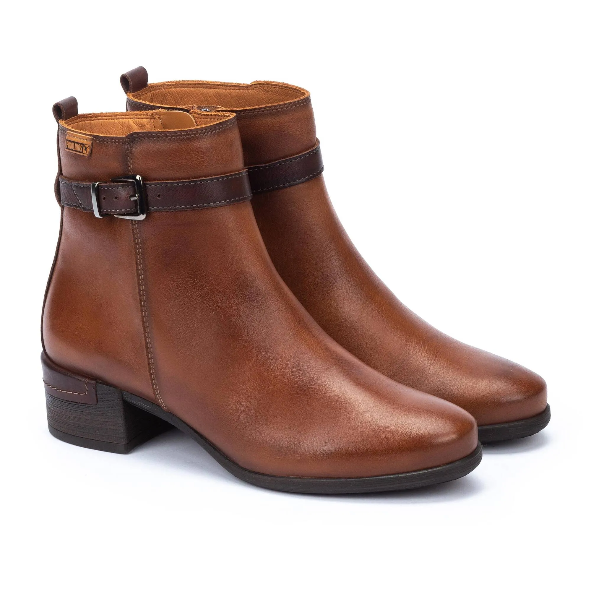 Pikolinos Malaga W6W-8622C1 Ladies Cuero Brown Leather Side Zip Ankle Boots