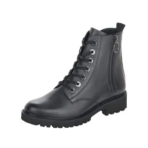 Remonte D8671-14 Ladies Navy Blue Leather Zip & Lace Ankle Boots