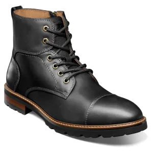 Renegade Cap Toe Black Crazy Horse Lace Up Boots