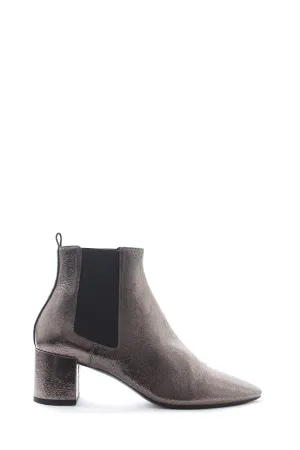 Saint Laurent Metallic Leather Ankle Boots
