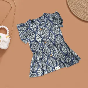 Soft Baby Cotton Frock with Lovely Geometric Prints