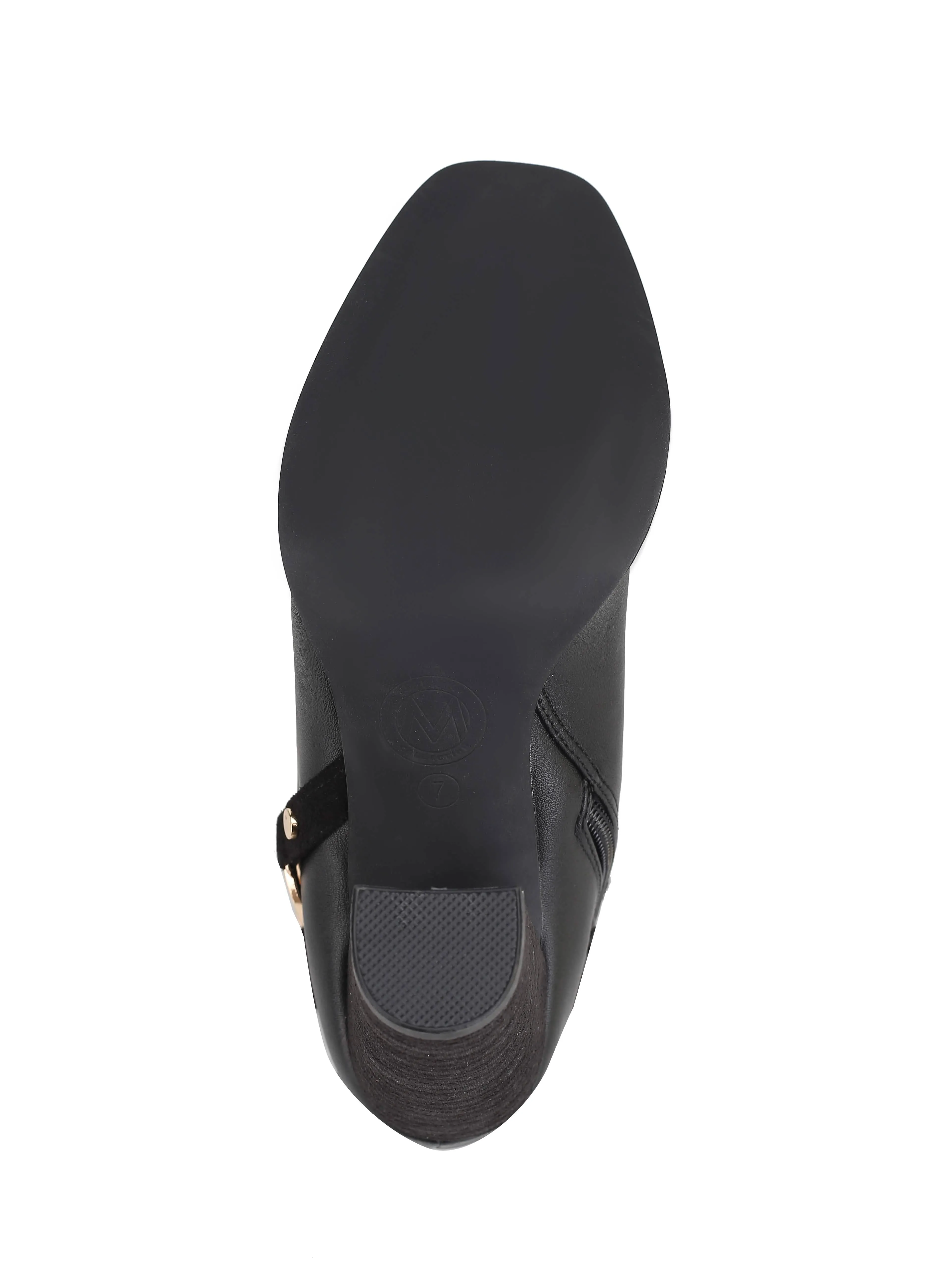 Stylish Vegan Leather Ankle Boot with Stacked Heel for Women by MKF Collection