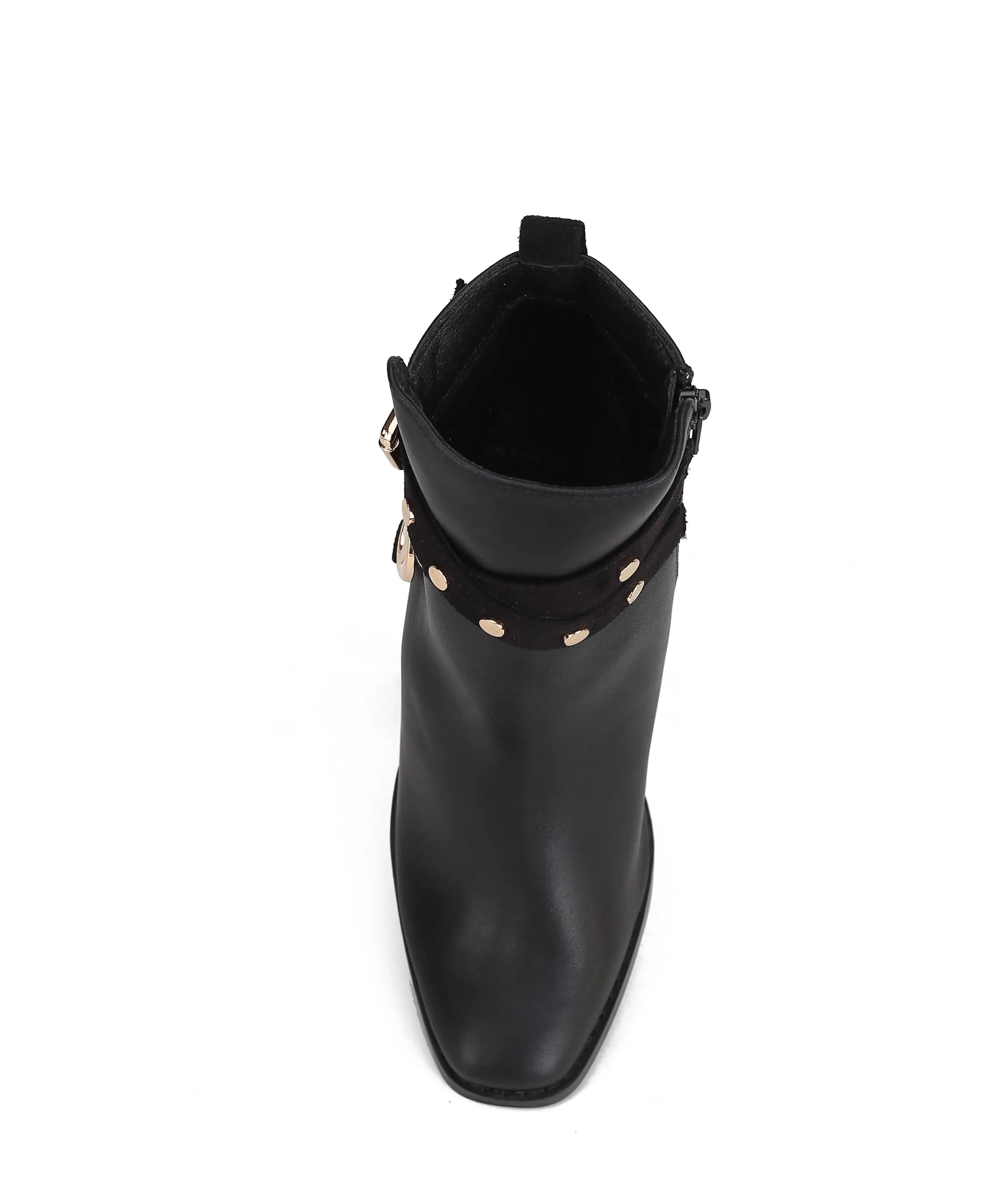Stylish Vegan Leather Ankle Boot with Stacked Heel for Women by MKF Collection