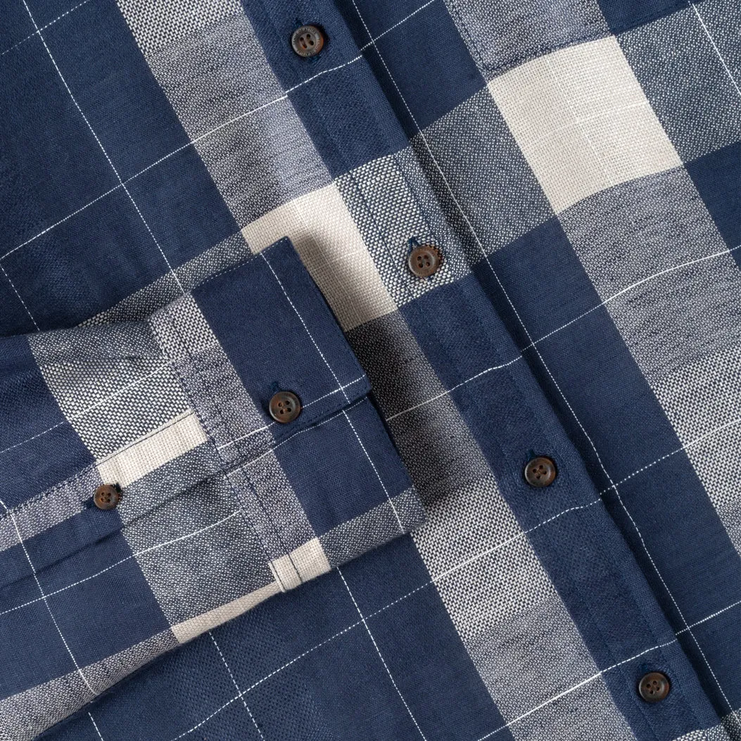 Summer Classic Long Sleeve Shirt - Navy Khaki